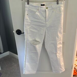 Express White Distressed Women Jeans 10S
